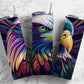 Rainbow eagle 20oz Sublimation Tumbler Designs, Colorful neon 9.2 x 8.3” Straight Skinny Tumbler Wrap PNG