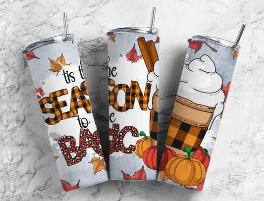 Season Basic 20oz Sublimation Tumbler Designs, Pumpkin Cup 9.2 x 8.3”  Tumbler Png, Digital Download