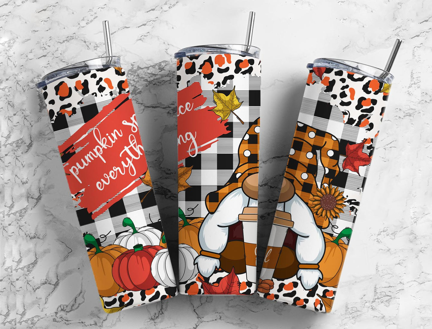 Pumpkin Spice Everything 20oz Sublimation Tumbler Designs, Pumpkin Gnomes 9.2 x 8.3”  Tumbler Png, Digital Download