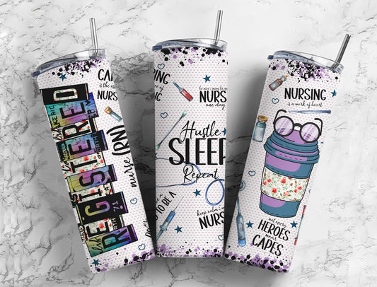 Registered Nurse 20oz Sublimation Tumbler Designs, RN 9.2 x 8.3”  Tumbler Png, Digital Download