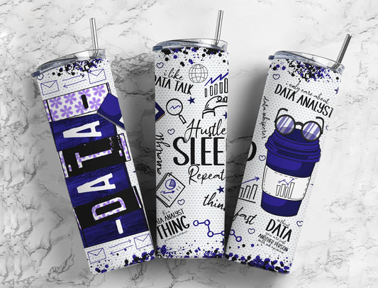 Data Analyst 20oz Sublimation Tumbler Designs, Occupation Job 9.2 x 8.3”  Tumbler Png, Digital Download