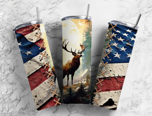 American Moose 20oz Sublimation Tumbler Designs, Moose  Flag 9.2 x 8.3”  Tumbler Png, Digital Download