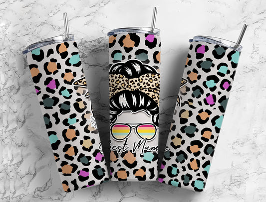 Colored Leopard 20oz Sublimation Tumbler Designs, Mama 9.2 x 8.3”  Tumbler Png, Digital Download