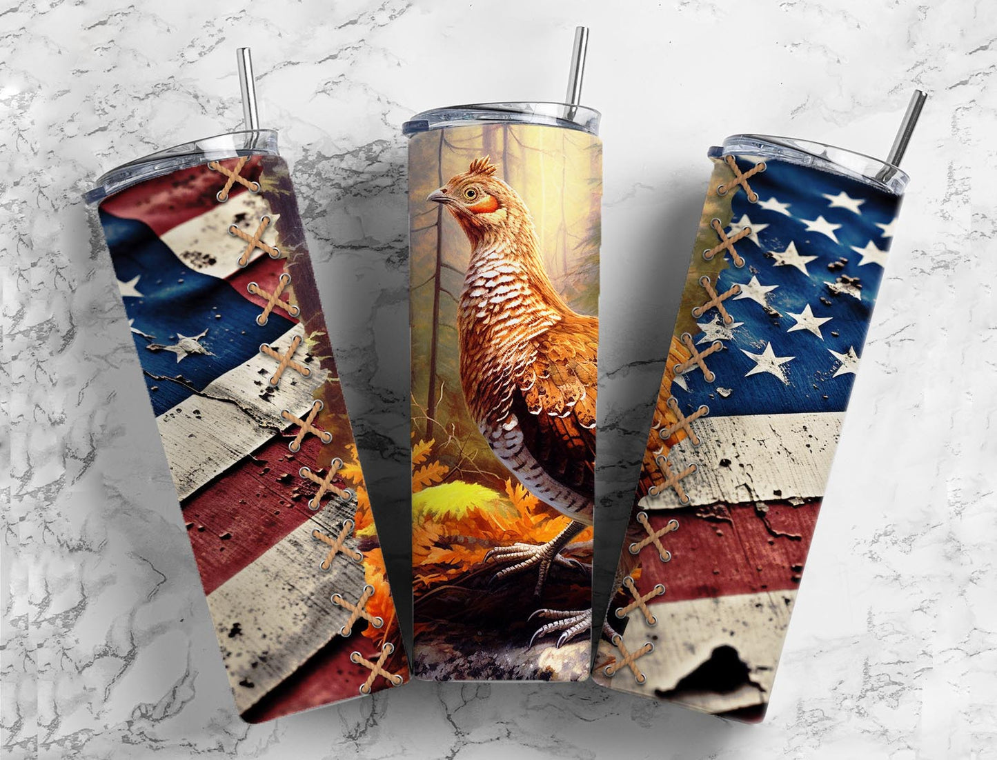 American Quail 20oz Sublimation Tumbler Designs, Quail Flag 9.2 x 8.3”  Tumbler Png, Digital Download