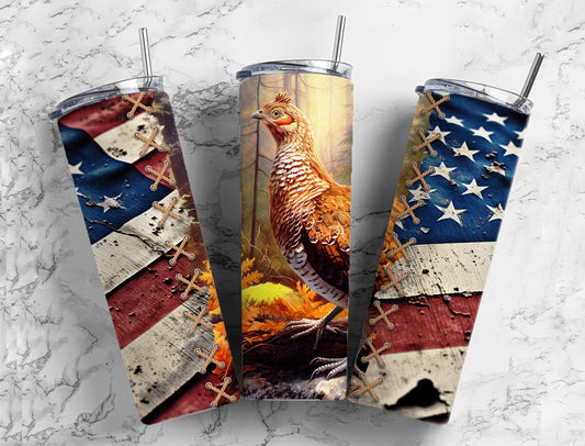 American Quail 20oz Sublimation Tumbler Designs, Quail Flag 9.2 x 8.3”  Tumbler Png, Digital Download