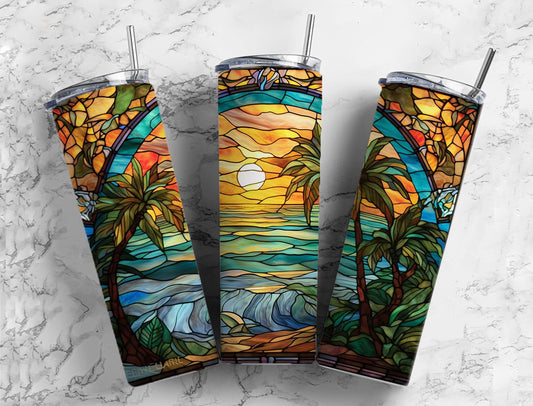 Beach Stained 20oz Sublimation Tumbler Designs, Stained Paint 9.2 x 8.3”  Tumbler Png, Digital Download