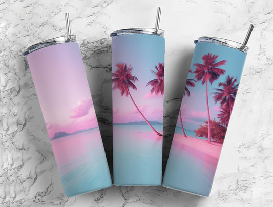 Beatutiful Beach 20oz Sublimation Tumbler Designs, Beach 9.2 x 8.3”  Tumbler Png, Digital Download