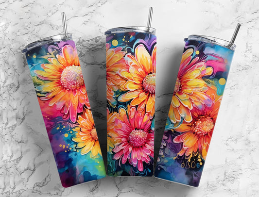 Synthetic Flower 20oz Sublimation Tumbler Designs, Sunflower 9.2 x 8.3”  Tumbler Png, Digital Download