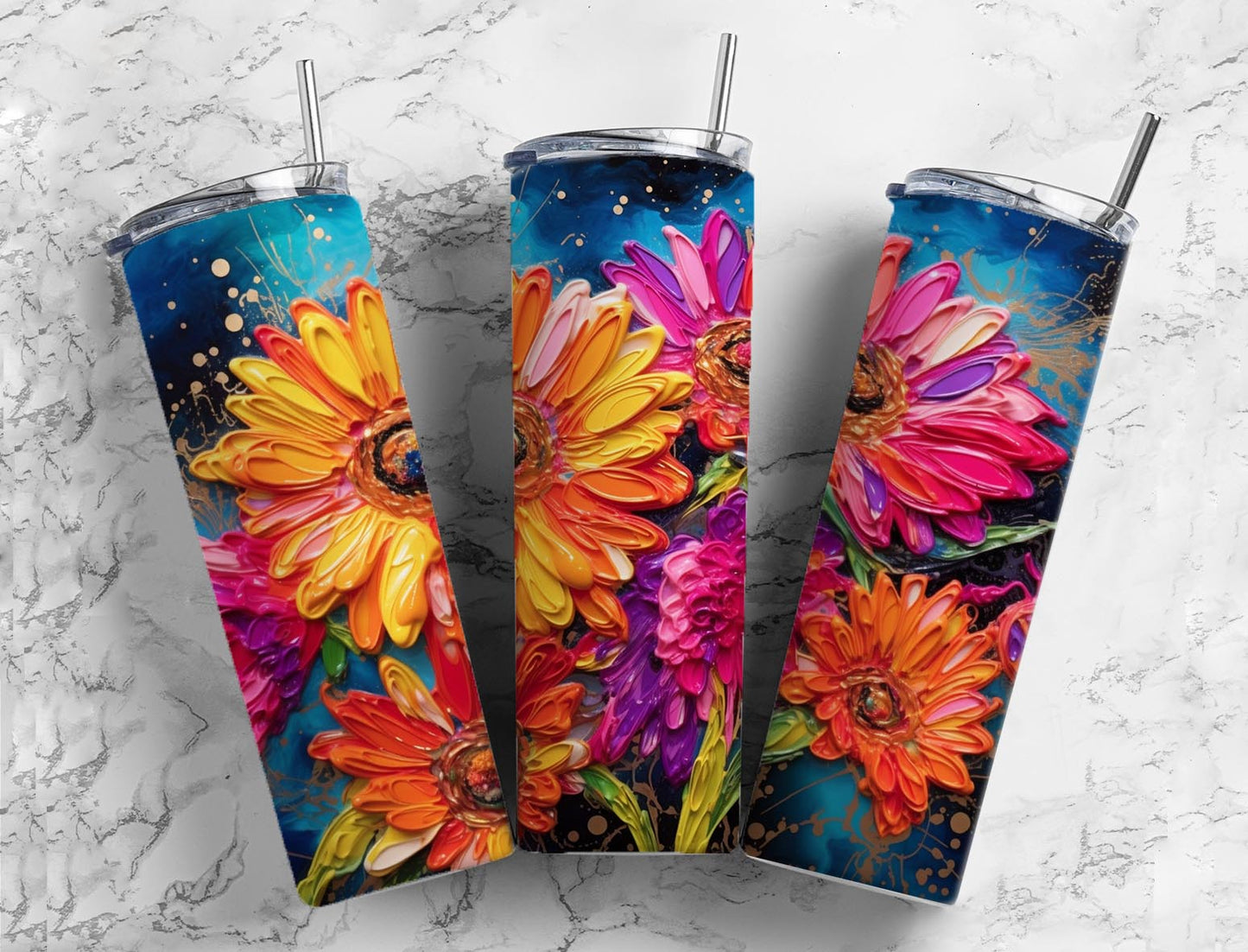 Watercolored Daisy 20oz Sublimation Tumbler Designs, Watercolor 9.2 x 8.3”  Tumbler Png, Digital Download