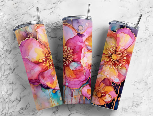 Pink Cherry Blossom 20oz Sublimation Tumbler Designs, Pink Blossom 9.2 x 8.3”  Tumbler Png, Digital Download