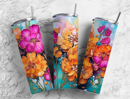 Queen Crape Myrtle 20oz Sublimation Tumbler Designs, Yellow Flower 9.2 x 8.3”  Tumbler Png, Digital Download