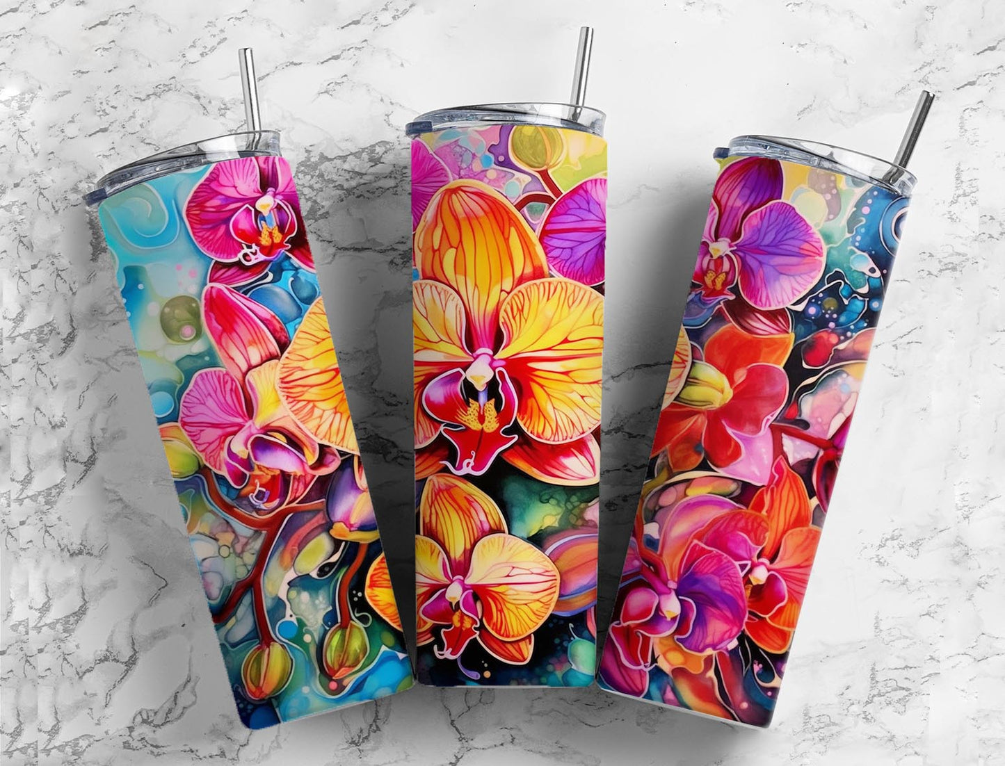 Vintage Orchid 20oz Sublimation Tumbler Designs, Orchid 9.2 x 8.3”  Tumbler Png, Digital Download