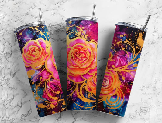 VIntage Rose 20oz Sublimation Tumbler Designs, VIntage Flower 9.2 x 8.3”  Tumbler Png, Digital Download