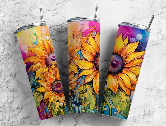 Sunflower Sunshine 20oz Sublimation Tumbler Designs, Sunflower 9.2 x 8.3”  Tumbler Png, Digital Download