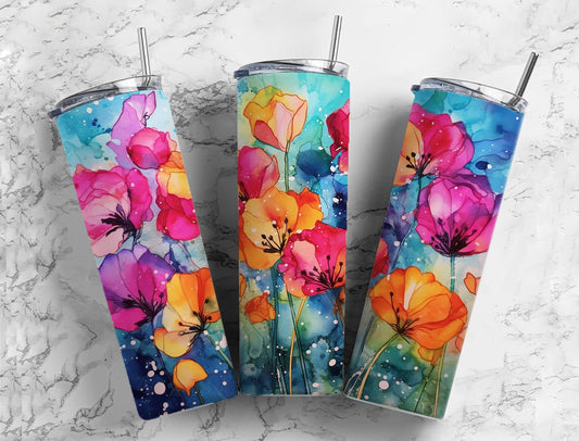 Colored Hibiscus 20oz Sublimation Tumbler Designs, Hibiscus  9.2 x 8.3”  Tumbler Png, Digital Download