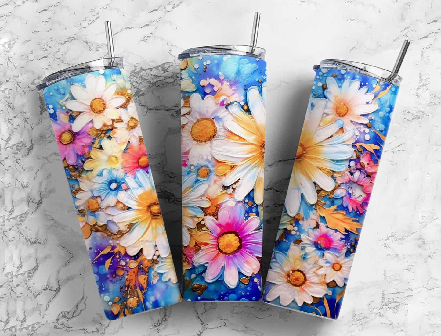 White Chamomile 20oz Sublimation Tumbler Designs, Chamomile 9.2 x 8.3”  Tumbler Png, Digital Download