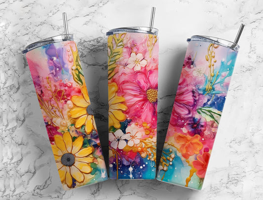 Watercolor Sunflower 20oz Sublimation Tumbler Designs, Flower Bundle 9.2 x 8.3”  Tumbler Png, Digital Download