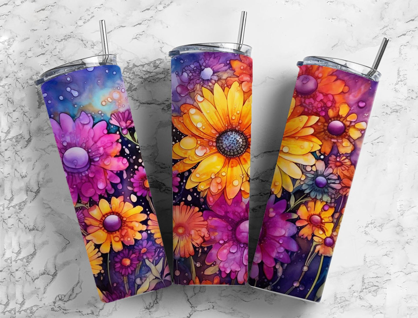 Purple Sunflower 20oz Sublimation Tumbler Designs, Sunflower 9.2 x 8.3”  Tumbler Png, Digital Download