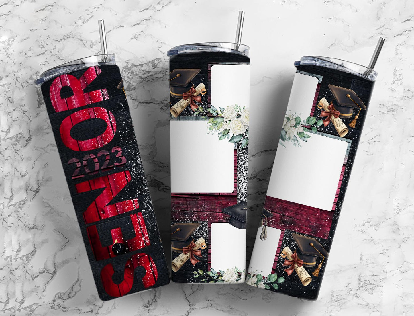 Black Senior Flower  20oz Sublimation Tumbler Designs, Senior Graduate 9.2 x 8.3”  Tumbler Png, Digital Download