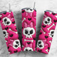 Pink Ribbon Skull Bone 20oz Sublimation Tumbler Designs, Keyword 9.2 x 8.3”  Tumbler Png, Digital Download