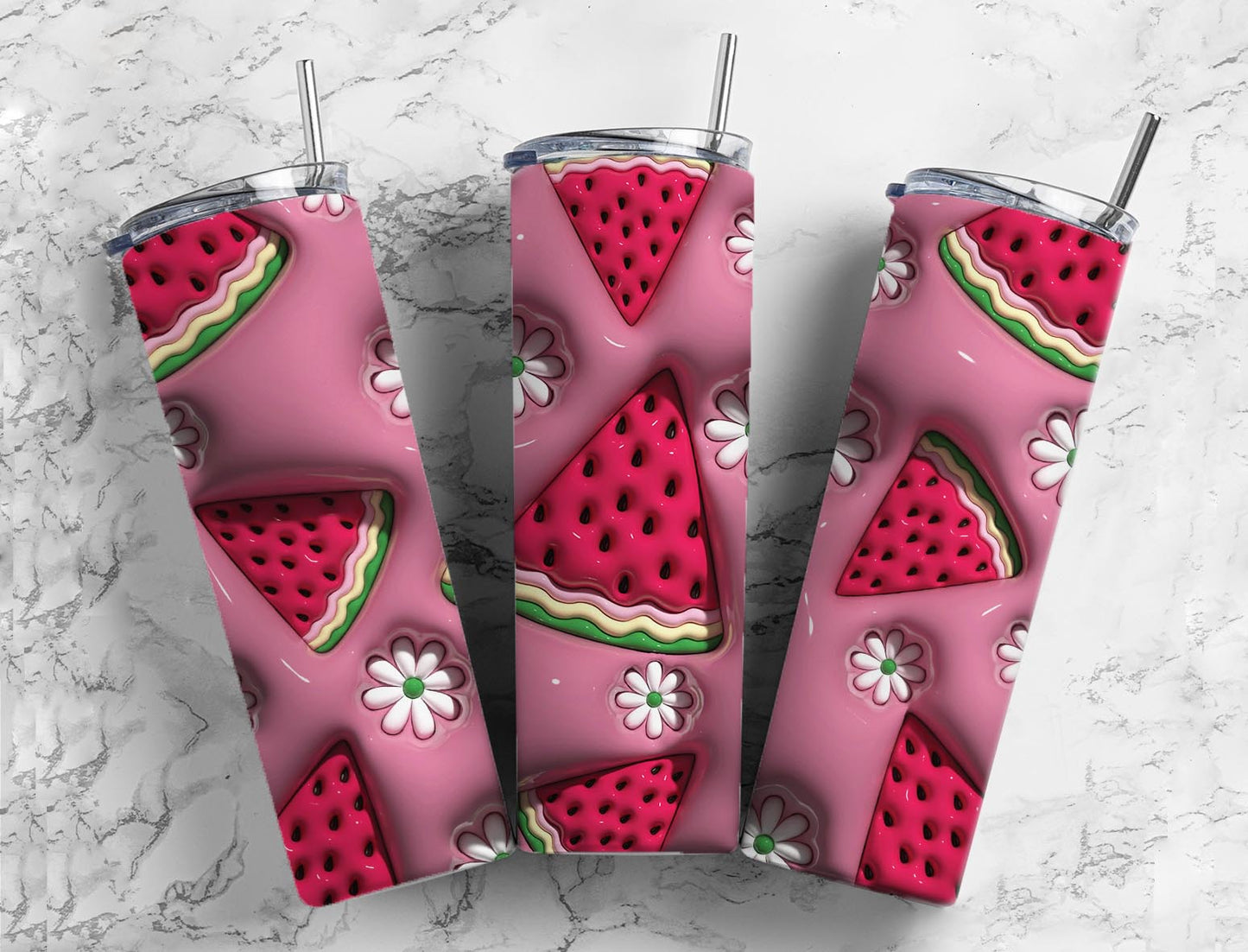 Watermelon Daisy 20oz Sublimation Tumbler Designs, Keyword 9.2 x 8.3”  Tumbler Png, Digital Download