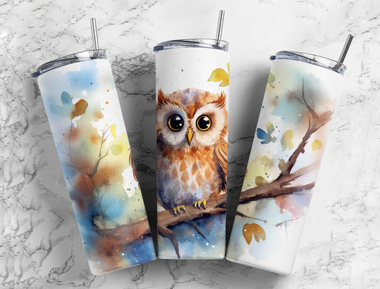 Cute Baby Owl 20oz Sublimation Tumbler Designs, Baby Owl 9.2 x 8.3”  Tumbler Png, Digital Download