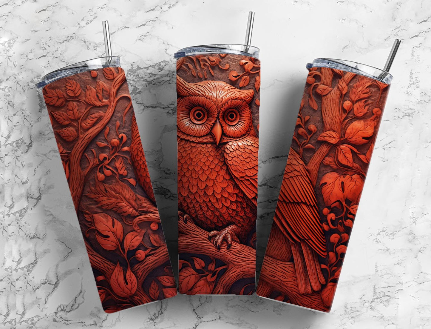 Wood Owl 20oz Sublimation Tumbler Designs, Wood Owl 9.2 x 8.3”  Tumbler Png, Digital Download