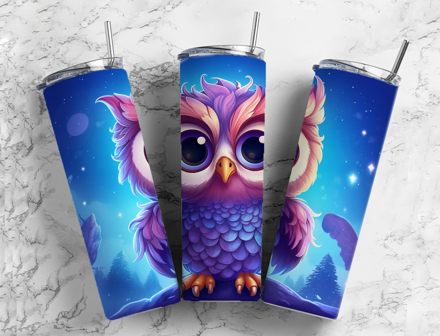 Cute Owl 20oz Sublimation Tumbler Designs, Vector Owl 9.2 x 8.3”  Tumbler Png, Digital Download