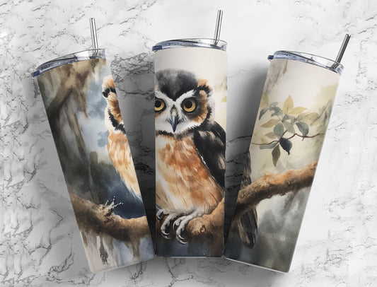 Vintatge Forest Owl 20oz Sublimation Tumbler Designs, Forest Owl 9.2 x 8.3”  Tumbler Png, Digital Download