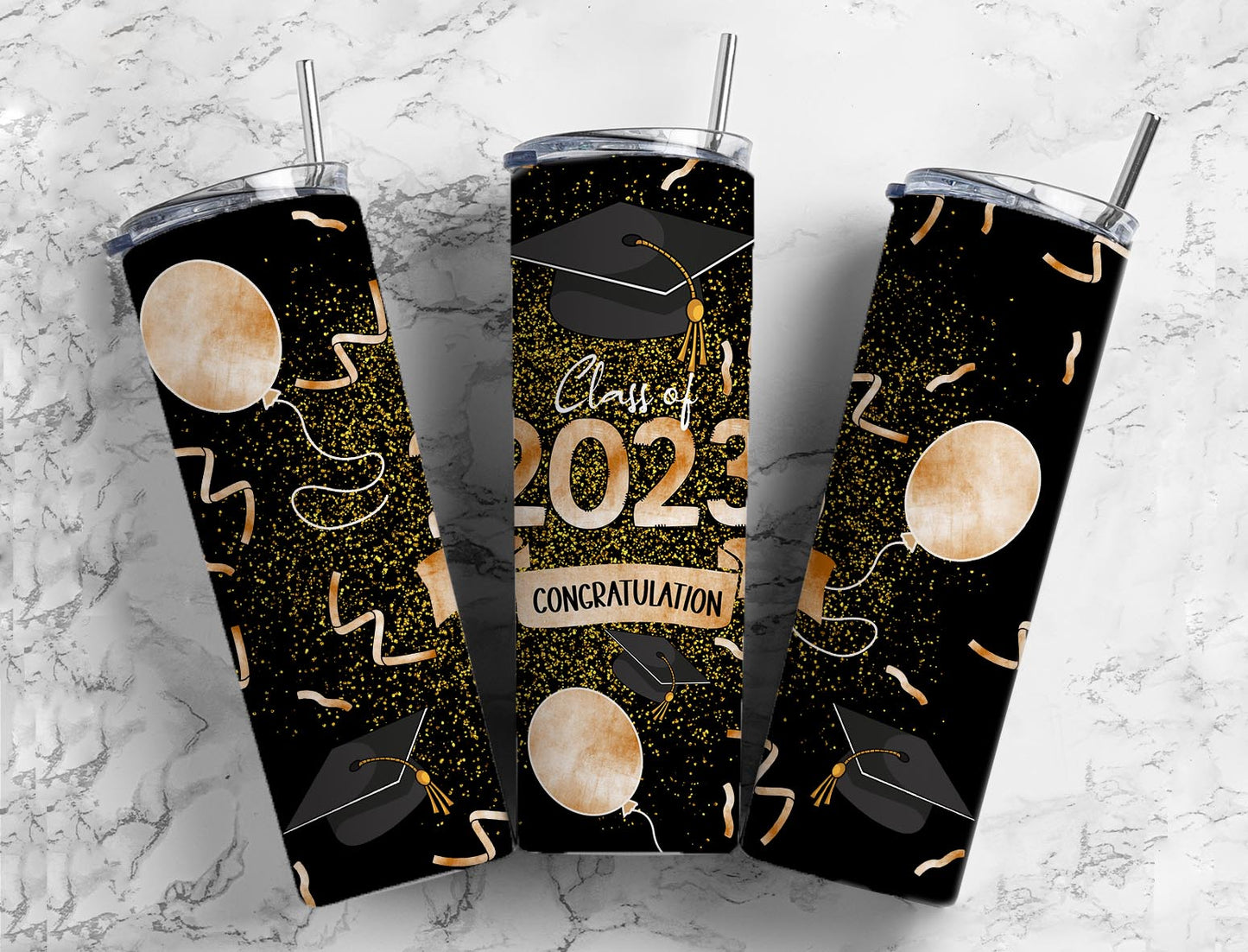 Black Class 2023 20oz Sublimation Tumbler Designs, Graduate 9.2 x 8.3”  Tumbler Png, Digital Download