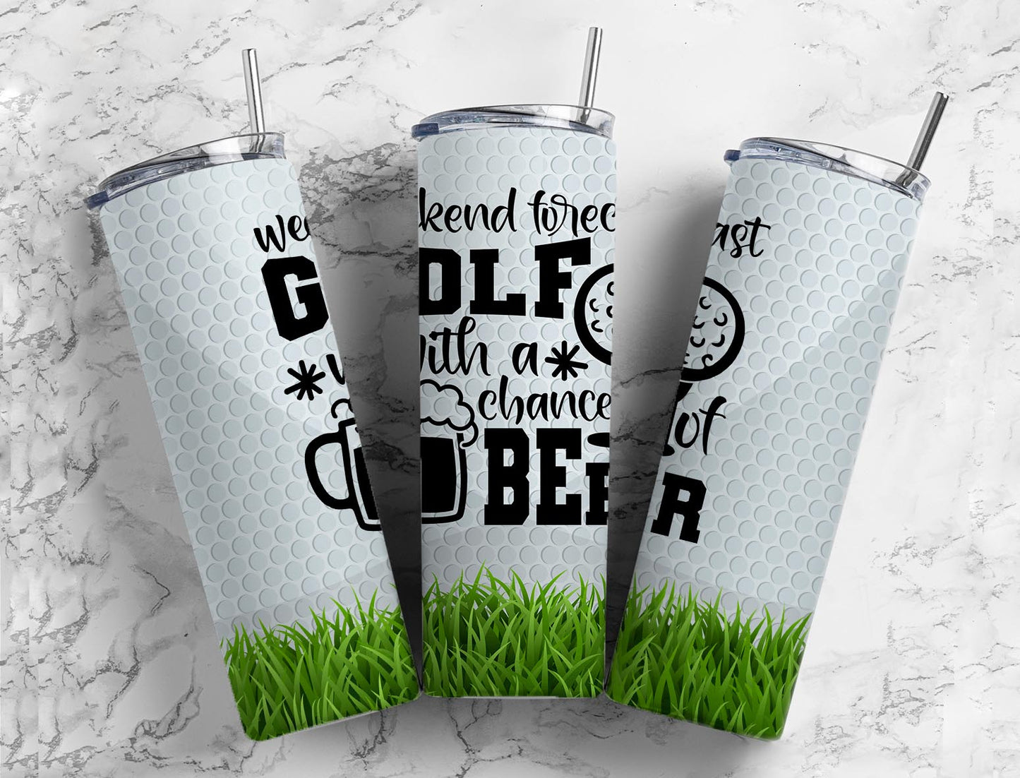 Weekend Forecast Golf 20oz Sublimation Tumbler Designs, Golf and Beer 9.2 x 8.3”  Tumbler Png, Digital Download