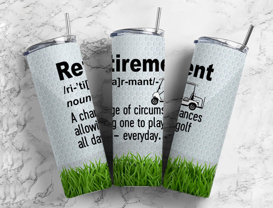 Retirement Golf 20oz Sublimation Tumbler Designs, Golf Sports 9.2 x 8.3”  Tumbler Png, Digital Download