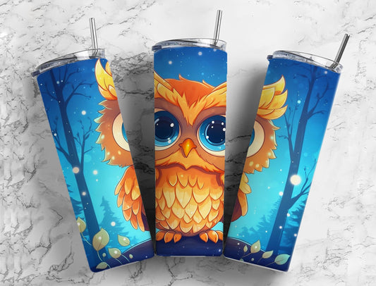 Colorful Night Owl 20oz Sublimation Tumbler Designs, Cute Owl 9.2 x 8.3”  Tumbler Png, Digital Download