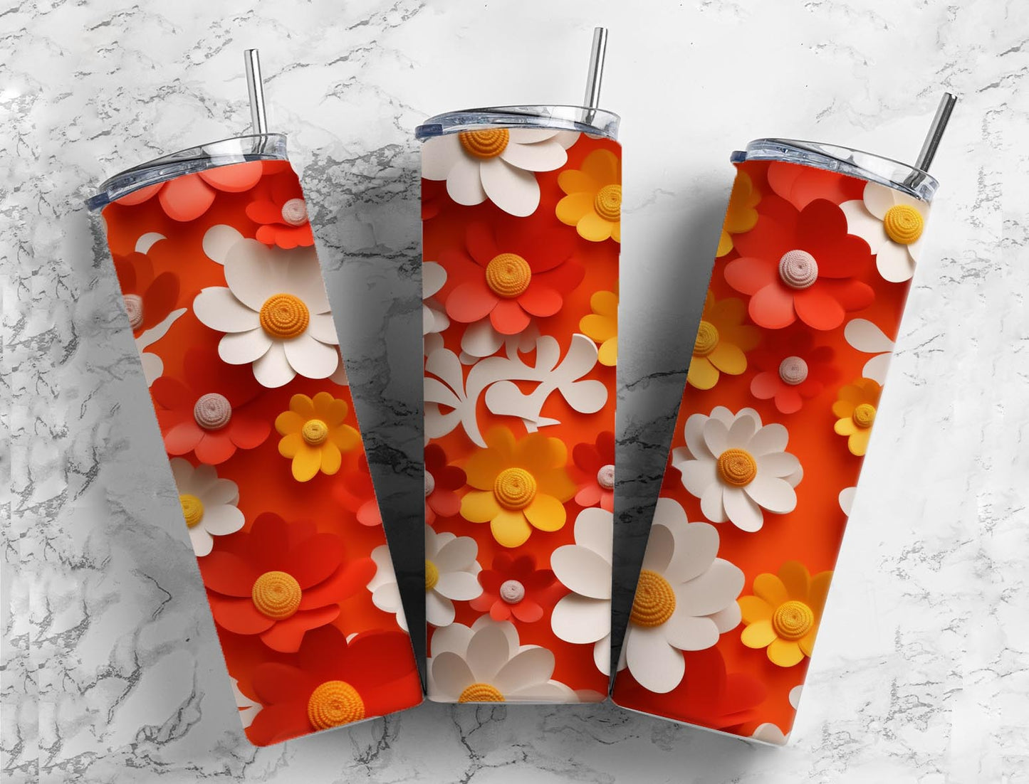 3D Flower 3D FlowerCutie Flowers 20oz Sublimation Tumbler Designs,Small Flowers 9.2 x 8.3”  Tumbler Png, Digital Download