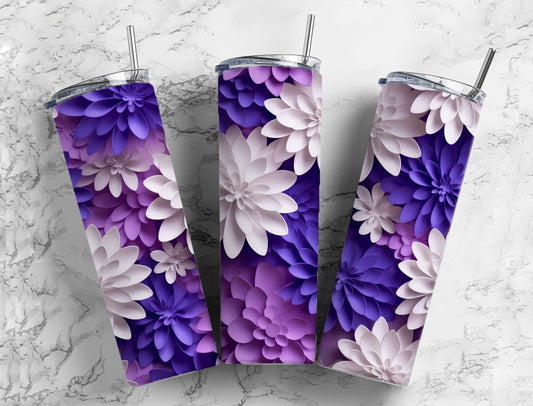 3D Flower 3D FlowerDecorative Flowers 20oz Sublimation Tumbler Designs, Flower Arts 9.2 x 8.3”  Tumbler Png, Digital Download