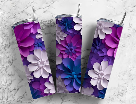 3D Flower 3D FlowerPaper Fold  20oz Sublimation Tumbler Designs, Flower Arts 9.2 x 8.3”  Tumbler Png, Digital Download