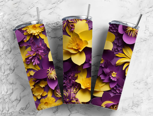 3D Flower 3D FlowerLutos 20oz Sublimation Tumbler Designs, Flower Lutos 9.2 x 8.3”  Tumbler Png, Digital Download