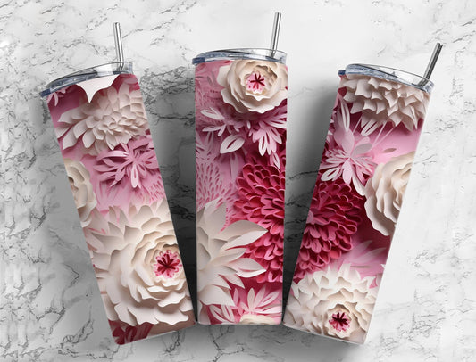 3D Flower 3D FlowerPink Dahlia 20oz Sublimation Tumbler Designs, Dahlia Arts 9.2 x 8.3”  Tumbler Png, Digital Download