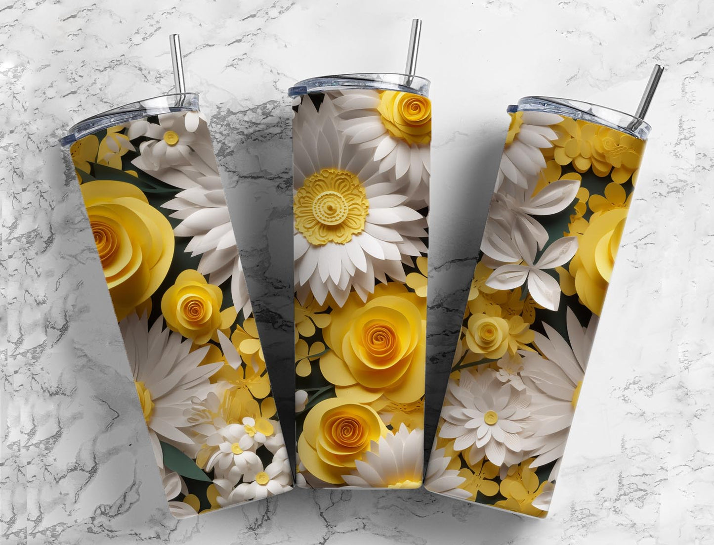 3D Flower 3D FlowerMerigold Rose 20oz Sublimation Tumbler Designs, Roses 9.2 x 8.3”  Tumbler Png, Digital Download