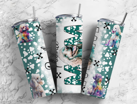 Poodle Mom 20oz Sublimation Tumbler Designs, Dog Mom 9.2 x 8.3”  Tumbler Png, Digital Download