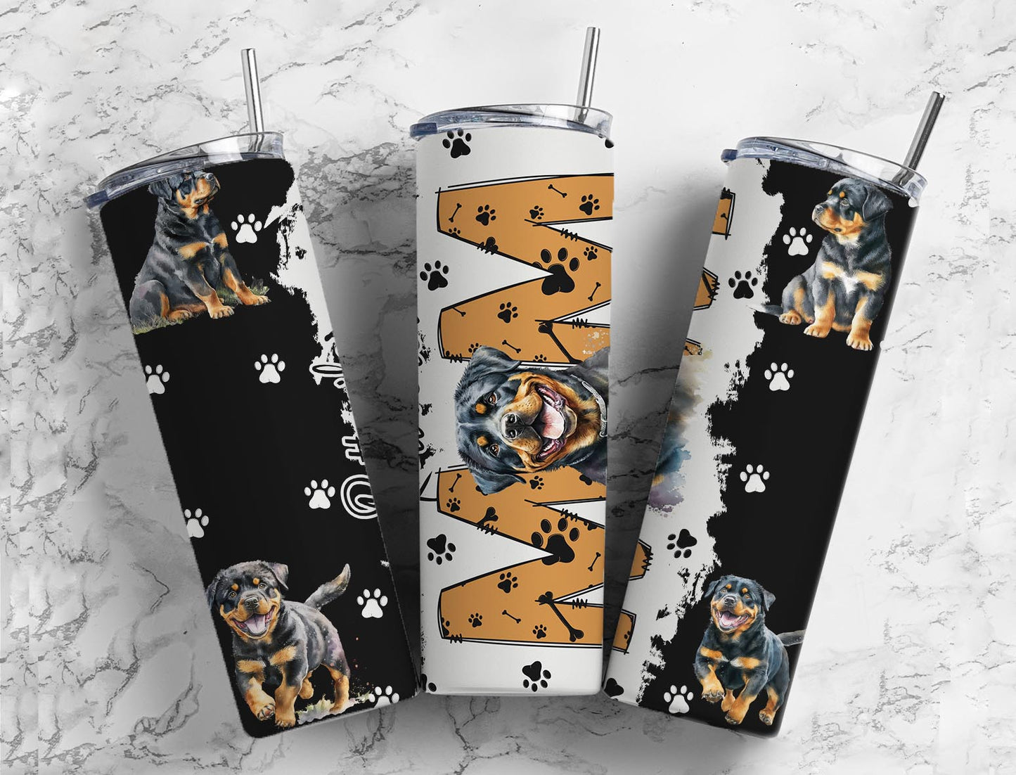 Rottweiler Mom 20oz Sublimation Tumbler Designs, Dog Mom 9.2 x 8.3”  Tumbler Png, Digital Download