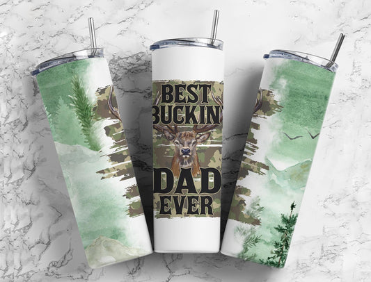 Camoufladge Deer 20oz Sublimation Tumbler Designs, Buckin Dad 9.2 x 8.3”  Tumbler Png, Digital Download