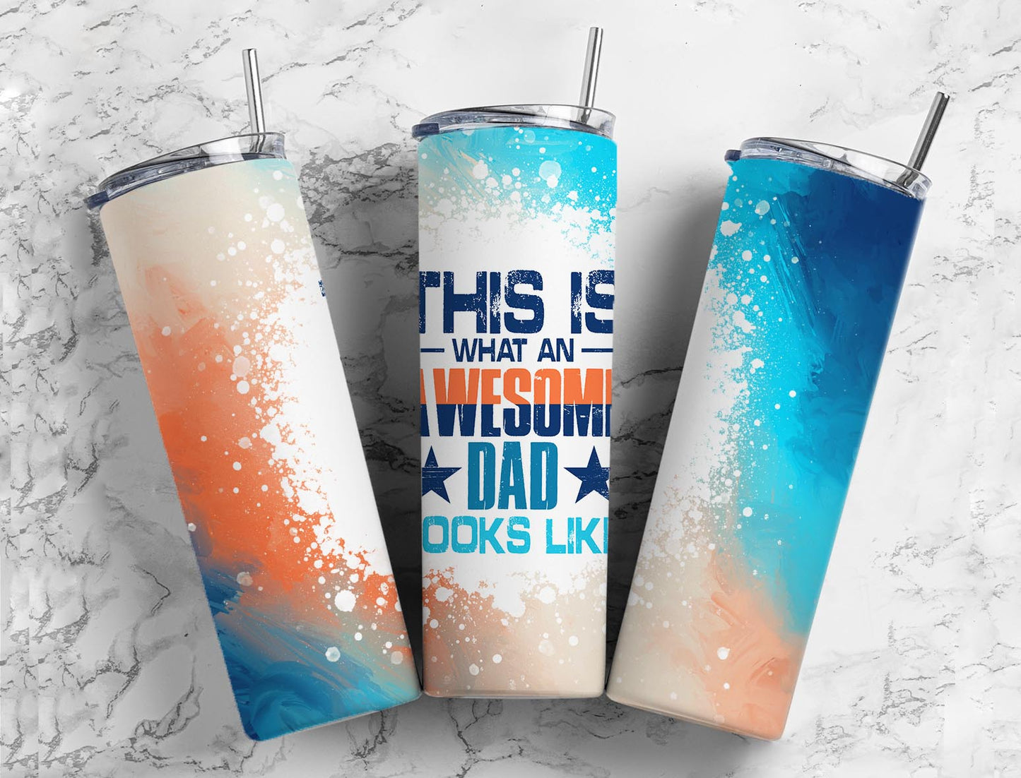 Awesome Dad 20oz Sublimation Tumbler Designs, Star Dad 9.2 x 8.3”  Tumbler Png, Digital Download