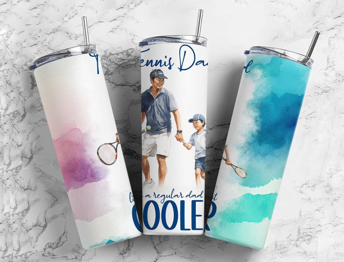 Tennis Dad 20oz Sublimation Tumbler Designs, Cooler Dad 9.2 x 8.3”  Tumbler Png, Digital Download