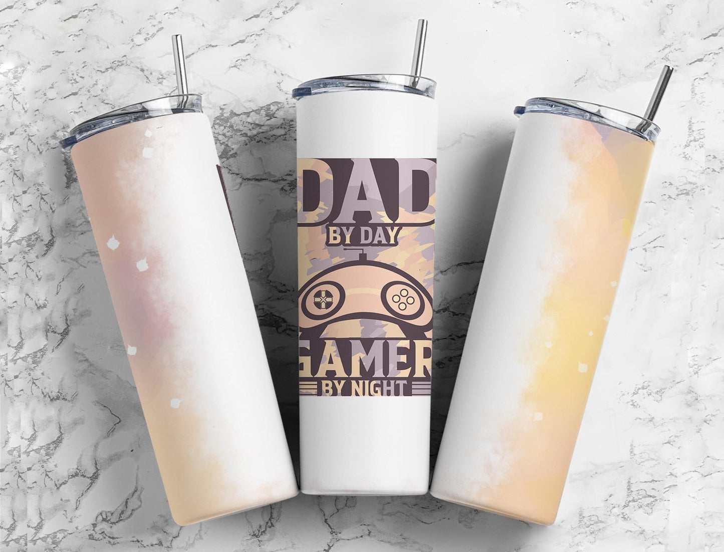 Sublimation PNG Gamer Dad 20oz Sublimation Tumbler Designs, Console 9.2 x 8.3” Tumbler Png, Digital Download (1)-Tumblerwrapdesigns