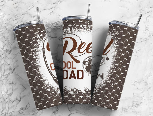 Reel Cool Dad 20oz Sublimation Tumbler Designs, Fishing Dad 9.2 x 8.3”  Tumbler Png, Digital Download