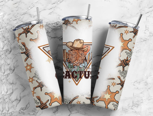 Cowgirl Cactus 20oz Sublimation Tumbler Designs, Cowgirl Hat 9.2 x 8.3”  Tumbler Png, Digital Download