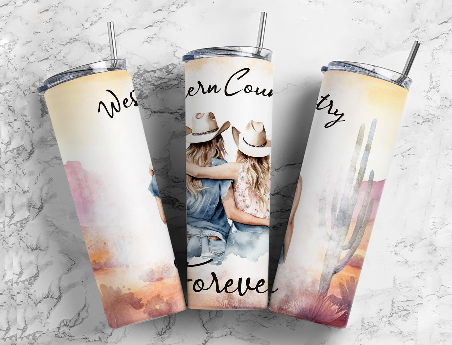 Western Country Forever 20oz Sublimation Tumbler Designs, Cowgirl Bestfriend 9.2 x 8.3”  Tumbler Png, Digital Download