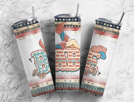 American Babe 20oz Sublimation Tumbler Designs, Cowgirl 9.2 x 8.3”  Tumbler Png, Digital Download