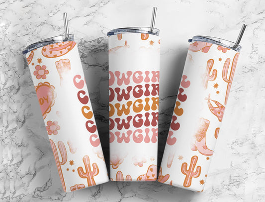 Cowgirl 20oz Sublimation Tumbler Designs, Pink Cactus 9.2 x 8.3”  Tumbler Png, Digital Download